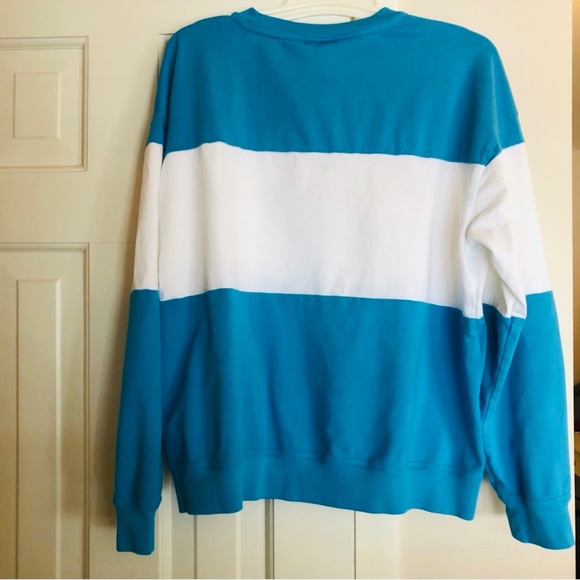 Nike Women's Blue and White Crewneck Top - Picture 2 of 4